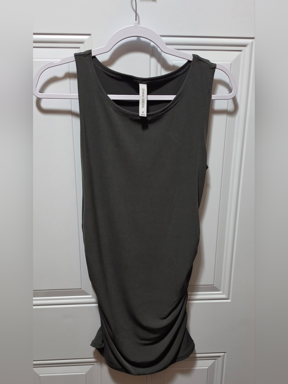 Zenana Gray Scrunch Tank Top